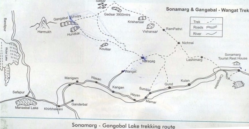 Trails route map of great lakes trek